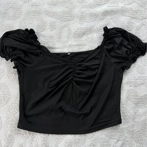 Elegant Black Ruffled Women's Shirt